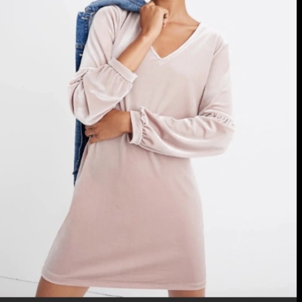 🌸 MADEWELL Velvet Long-Sleeve Dress
